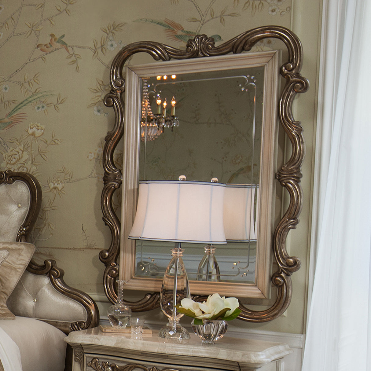 Platine De Royale Champagne Wall Mirror from Michael Amini - Luna Furniture