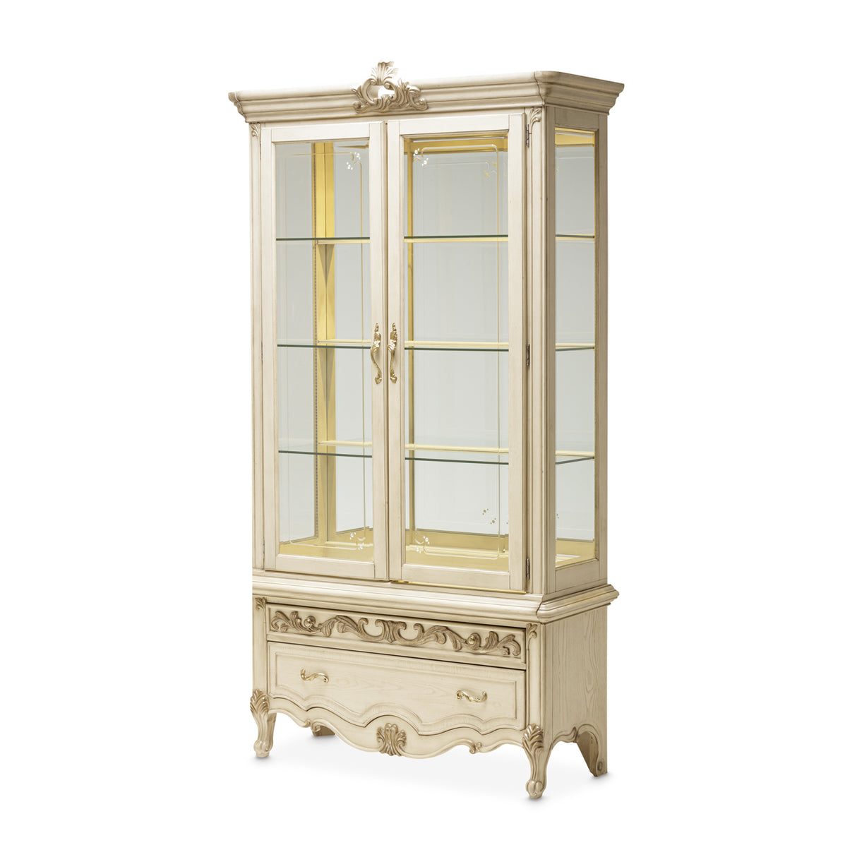 Platine De Royale Champagne Curio Cabinet from Michael Amini - Luna Furniture