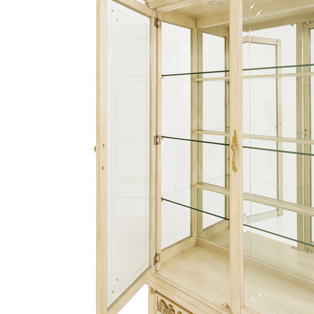 Platine De Royale Champagne Curio Cabinet from Michael Amini - Luna Furniture