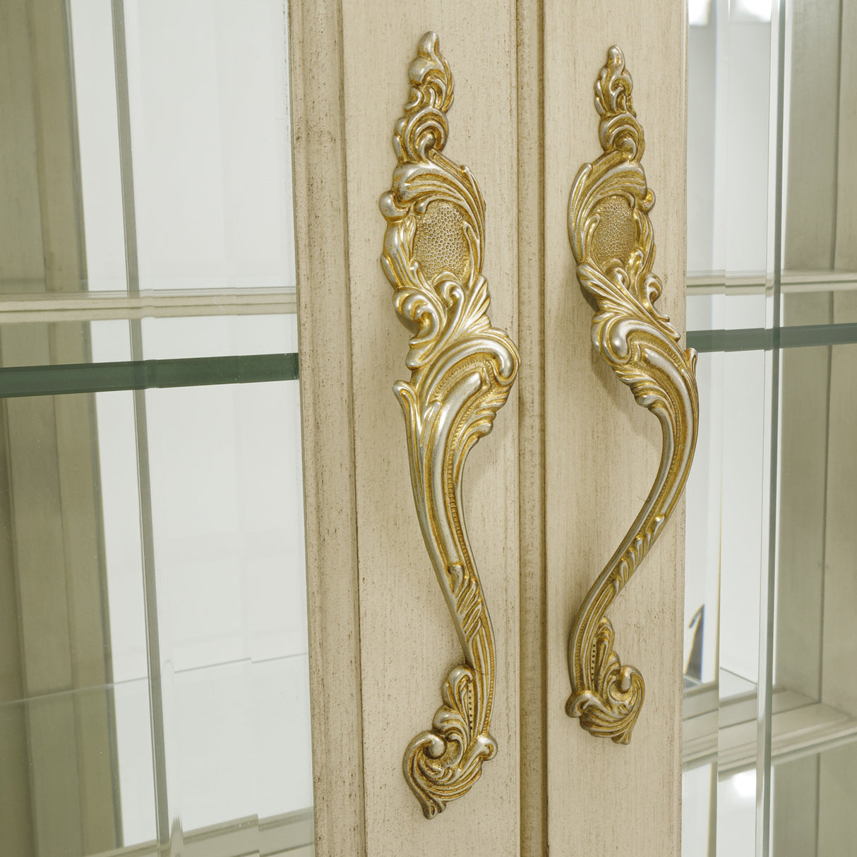 Platine De Royale Champagne Curio Cabinet from Michael Amini - Luna Furniture
