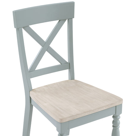 Darcy Solid Wood Side Chair, Mint Green and Natural Finish, Set of 2 from Steve Silver - Luna Furniture