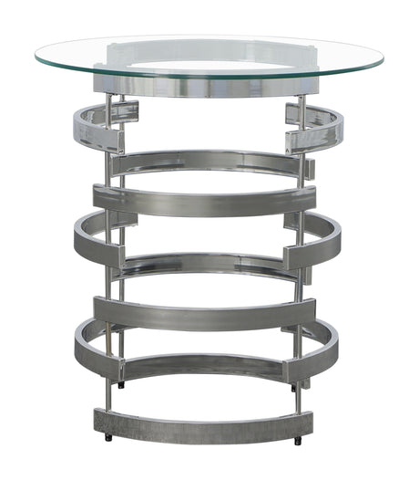 Tayside Chrome Glass Top End Table from Steve Silver - Luna Furniture