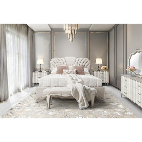 London Place Creamy Pearl Cal. King Bed from Michael Amini - Luna Furniture