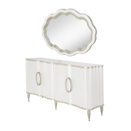 London Place Creamy Pearl Sideboard With Mirror from Michael Amini - Luna Furniture