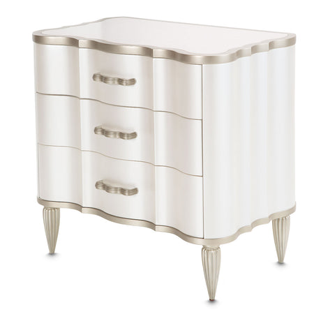 London Place Creamy Pearl Nightstand from Michael Amini - Luna Furniture