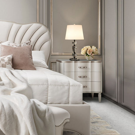 London Place Creamy Pearl Nightstand from Michael Amini - Luna Furniture
