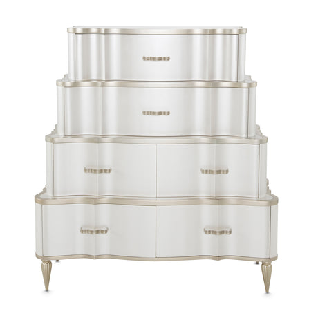 London Place Creamy Pearl Tiered Chest from Michael Amini - Luna Furniture