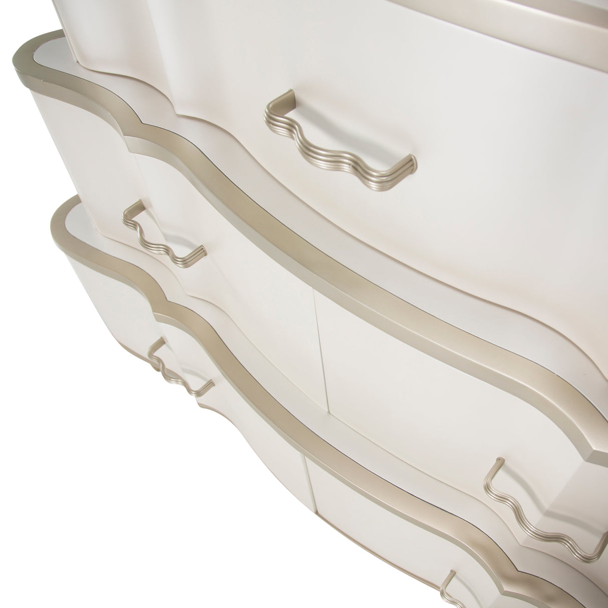 London Place Creamy Pearl Tiered Chest from Michael Amini - Luna Furniture