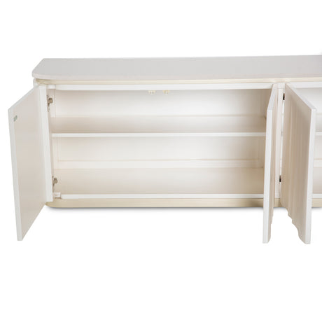 London Place Creamy Pearl Media Cabinet from Michael Amini - Luna Furniture