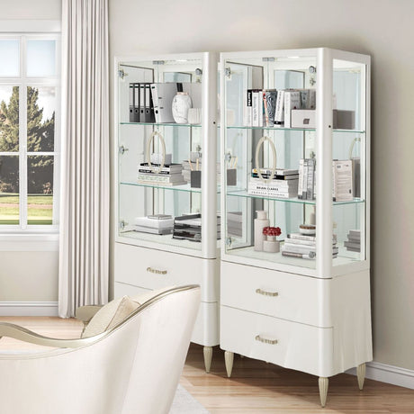 London Place Creamy Pearl Display Cabinet from Michael Amini - Luna Furniture