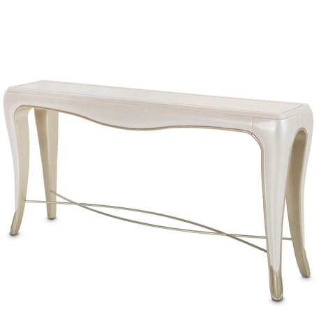 London Place Creamy Pearl Console Table from Michael Amini - Luna Furniture