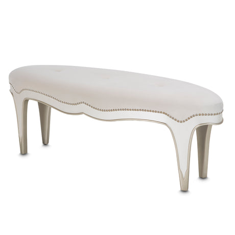 London Place Creamy Pearl Accent Bench from Michael Amini - Luna Furniture