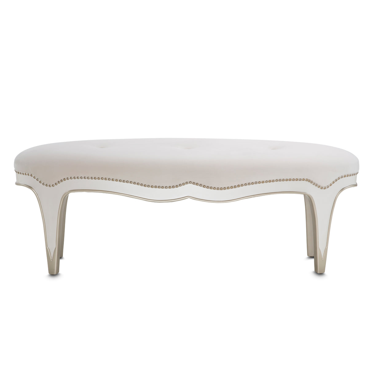 London Place Creamy Pearl Accent Bench from Michael Amini - Luna Furniture