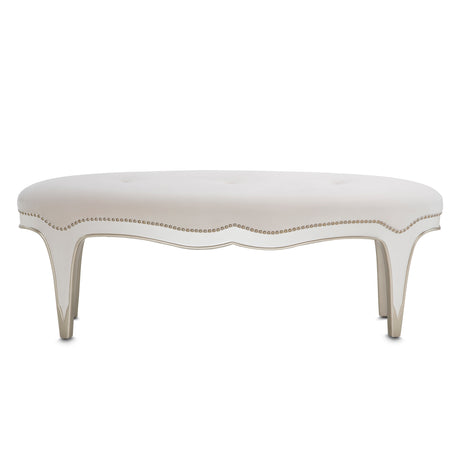 London Place Creamy Pearl Accent Bench from Michael Amini - Luna Furniture