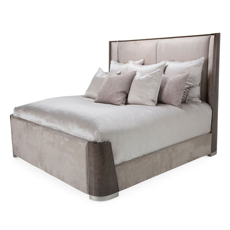 Roxbury Park Slate Queen Dual-panel Bed from Michael Amini - Luna Furniture