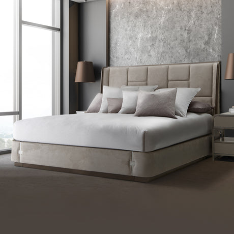 Roxbury Park Slate Eastern King Multi-panel Bed from Michael Amini - Luna Furniture