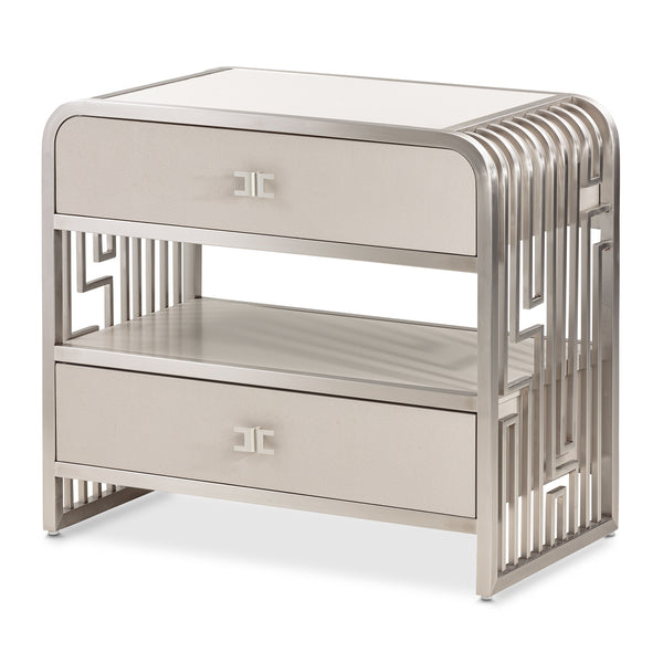 Roxbury Park Stainless Steel Metal Nightstand