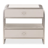 Roxbury Park Stainless Steel Metal Nightstand from Michael Amini - Luna Furniture