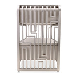 Roxbury Park Stainless Steel Metal Nightstand from Michael Amini - Luna Furniture