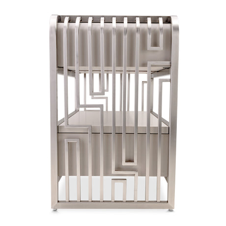 Roxbury Park Stainless Steel Metal Nightstand from Michael Amini - Luna Furniture
