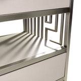 Roxbury Park Stainless Steel Metal Nightstand from Michael Amini - Luna Furniture