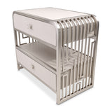 Roxbury Park Stainless Steel Metal Nightstand from Michael Amini - Luna Furniture