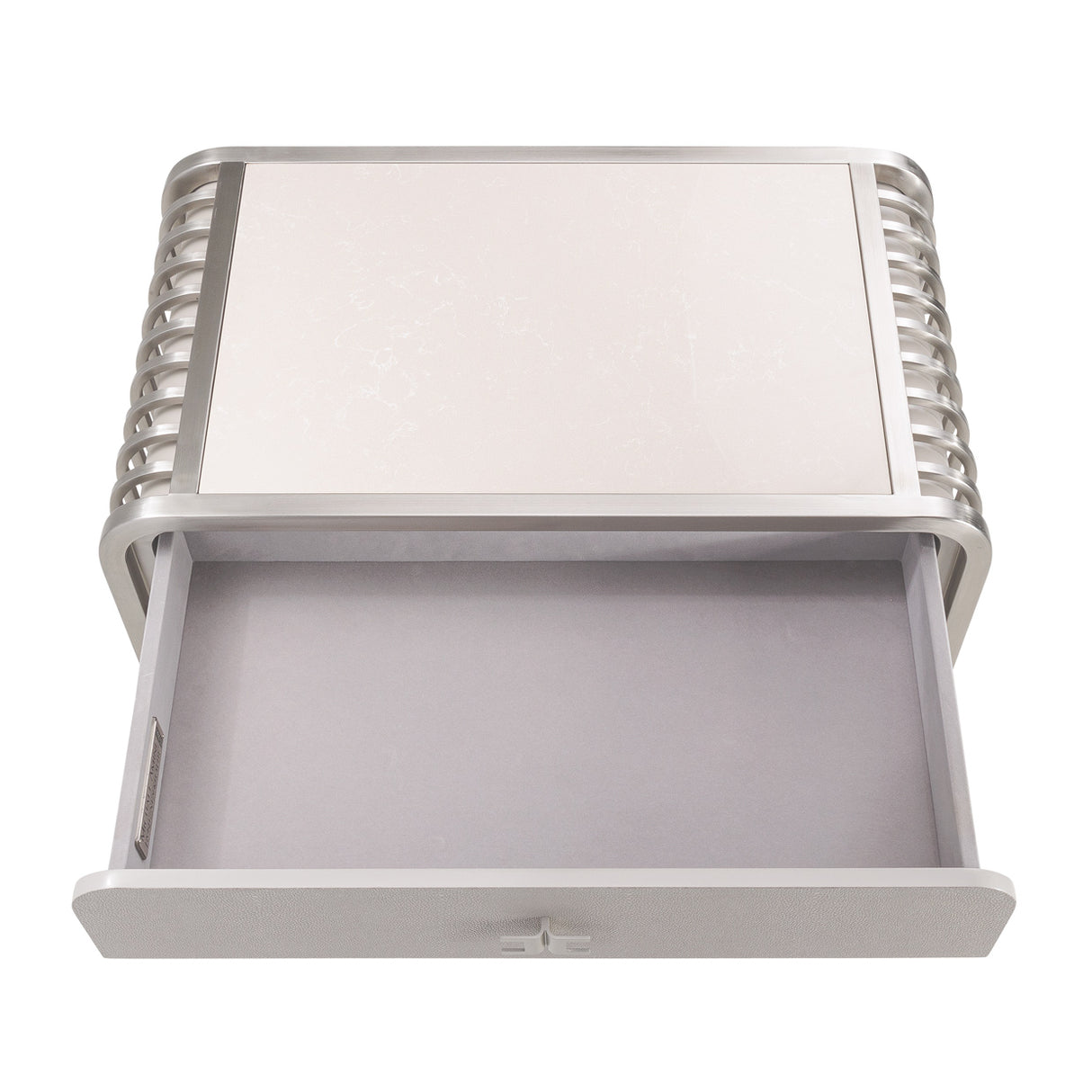 Roxbury Park Stainless Steel Metal Nightstand from Michael Amini - Luna Furniture