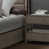 Roxbury Park Stainless Steel Metal Nightstand from Michael Amini - Luna Furniture