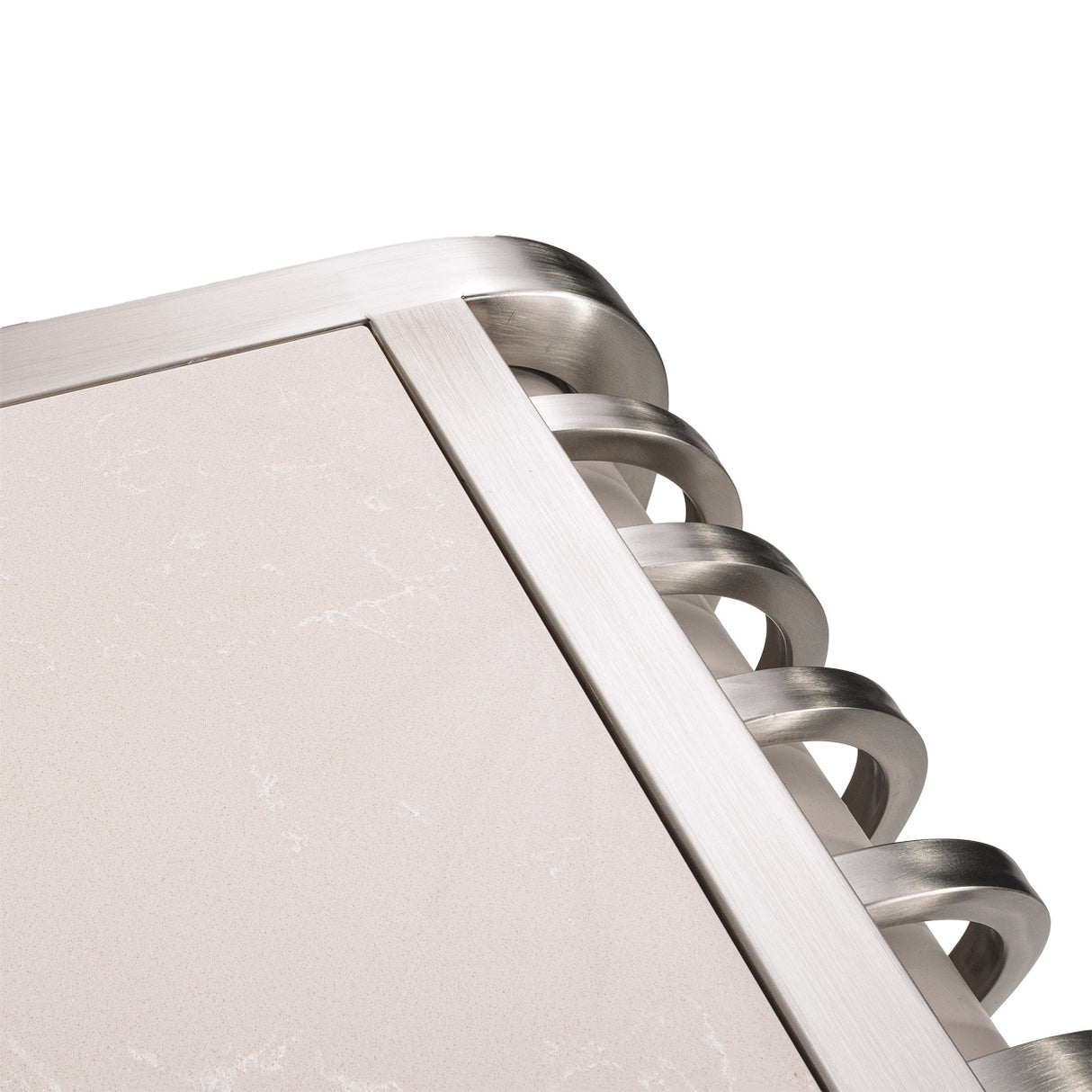 Roxbury Park Stainless Steel Metal Nightstand from Michael Amini - Luna Furniture
