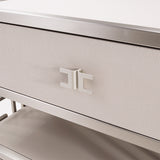 Roxbury Park Stainless Steel Metal Nightstand from Michael Amini - Luna Furniture