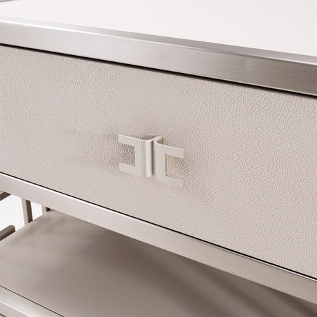 Roxbury Park Stainless Steel Metal Nightstand from Michael Amini - Luna Furniture
