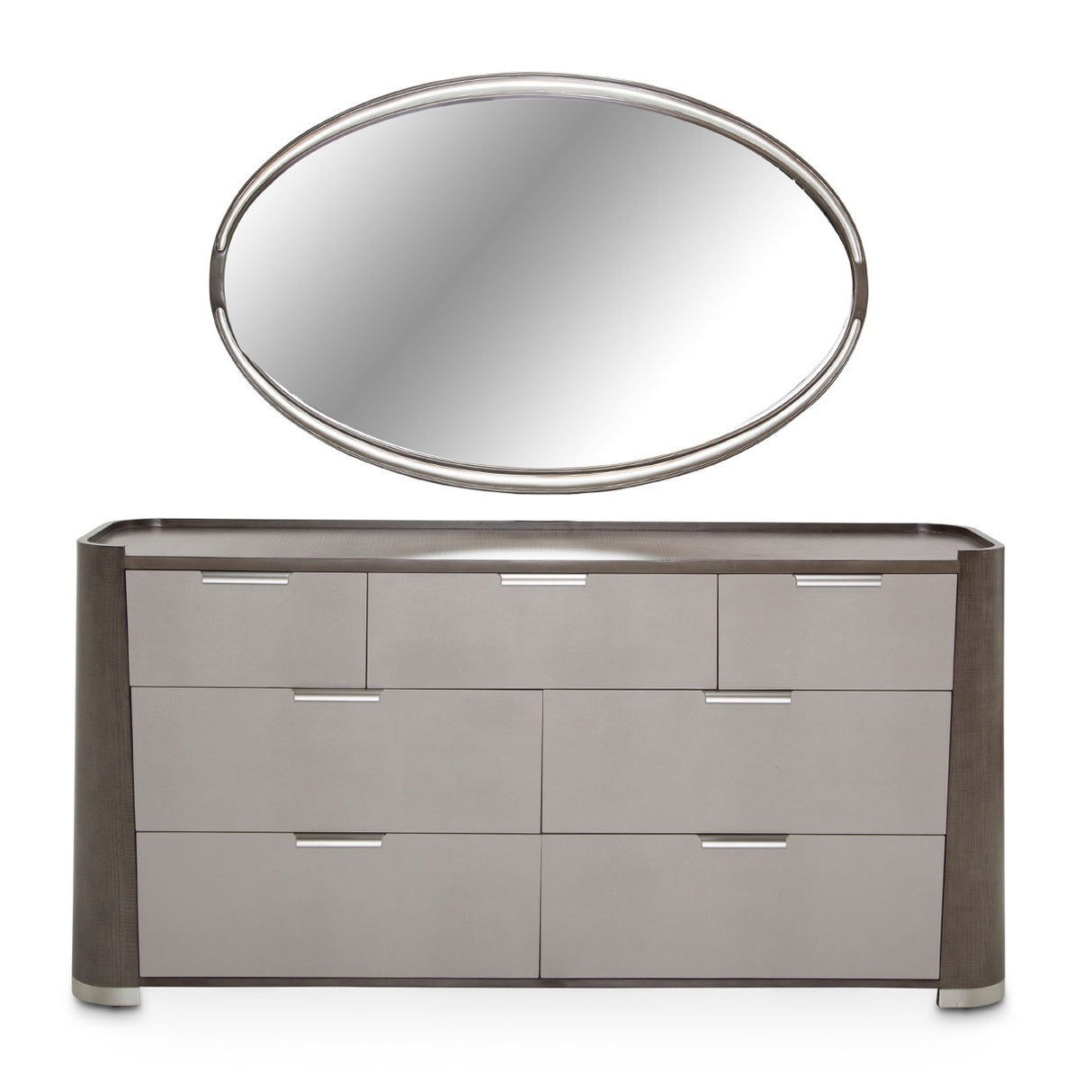 Roxbury Park Slate Dresser With Mirror from Michael Amini - Luna Furniture