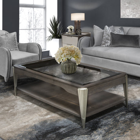 Roxbury Park Slate Cocktail Table from Michael Amini - Luna Furniture