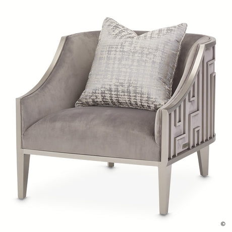 Roxbury Park Stainless Steel Accent Chair from Michael Amini - Luna Furniture