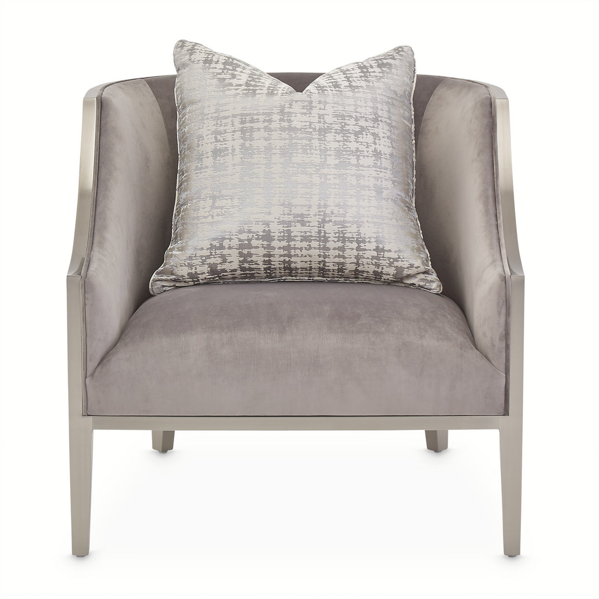 Roxbury Park Stainless Steel Accent Chair from Michael Amini - Luna Furniture