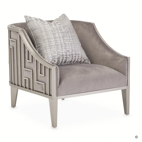 Roxbury Park Stainless Steel Accent Chair from Michael Amini - Luna Furniture