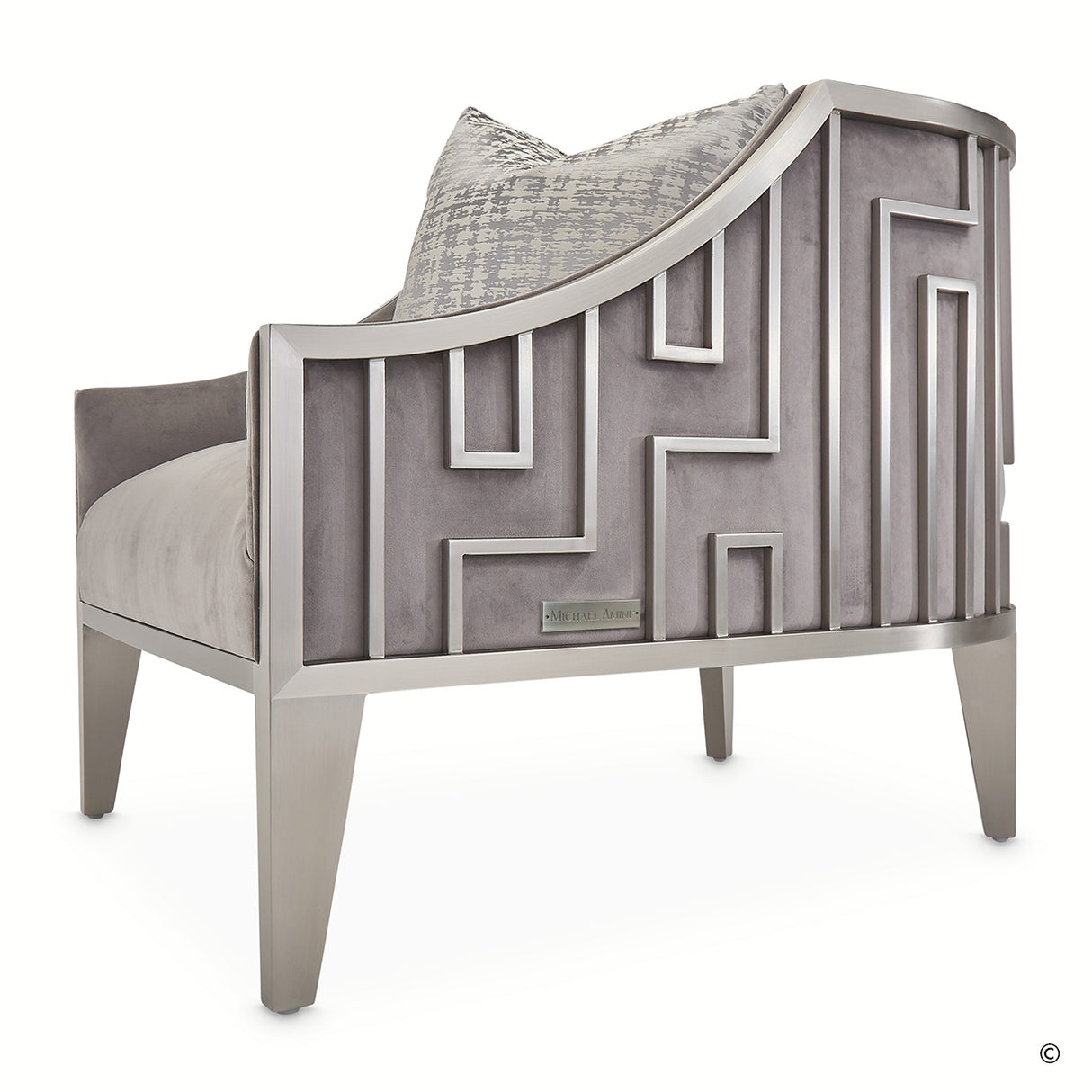 Roxbury Park Stainless Steel Accent Chair from Michael Amini - Luna Furniture