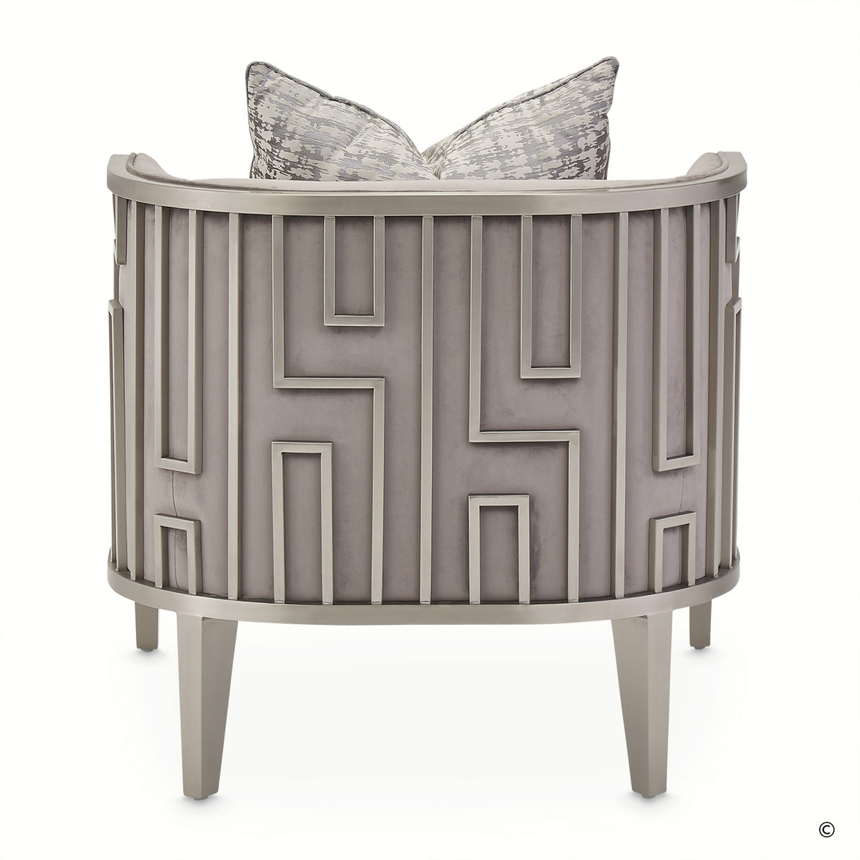 Roxbury Park Stainless Steel Accent Chair from Michael Amini - Luna Furniture