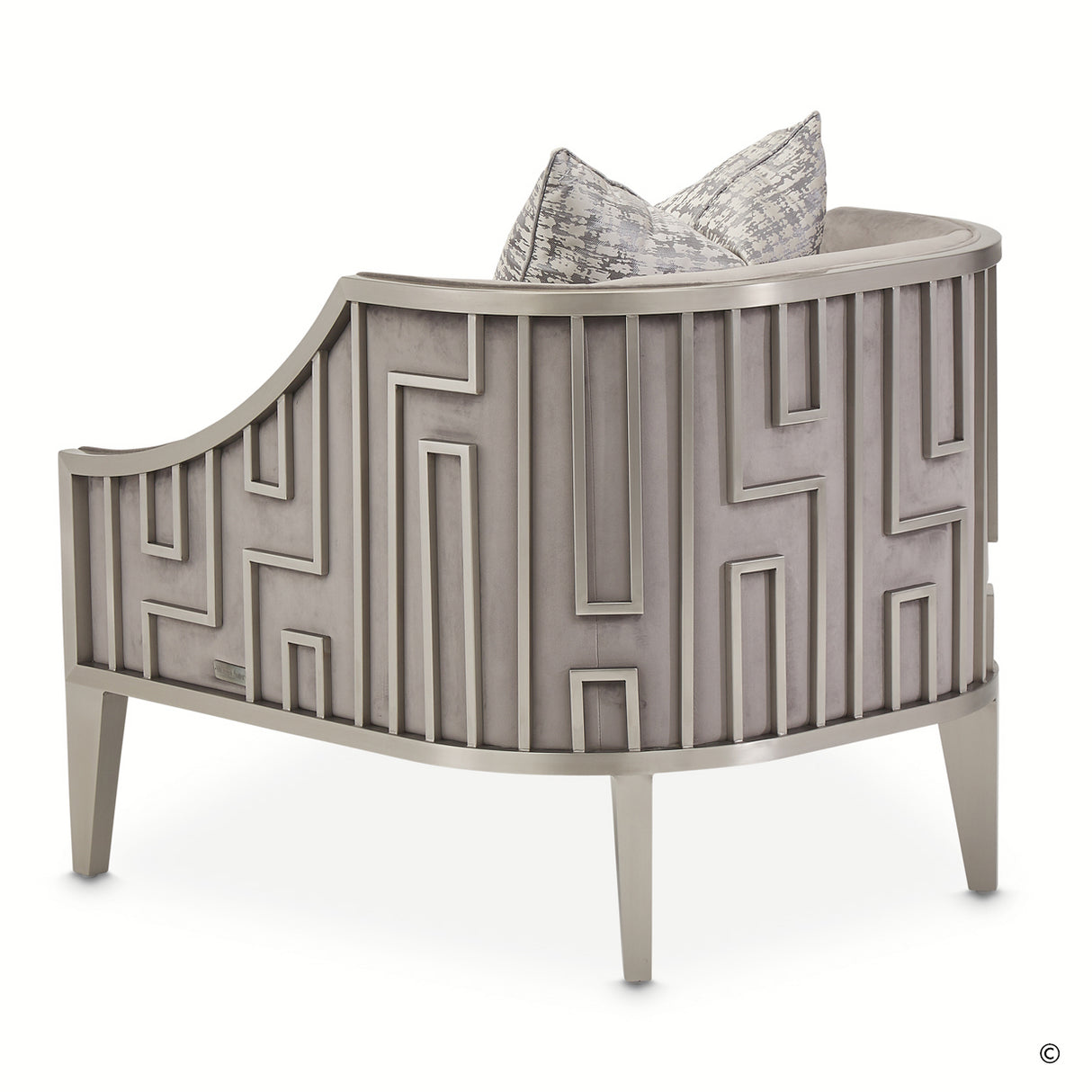 Roxbury Park Stainless Steel Accent Chair from Michael Amini - Luna Furniture