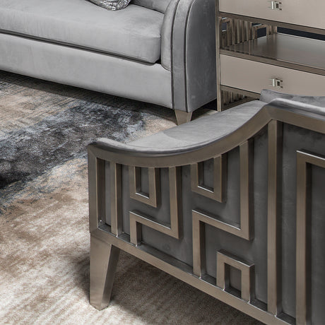 Roxbury Park Stainless Steel Accent Chair from Michael Amini - Luna Furniture