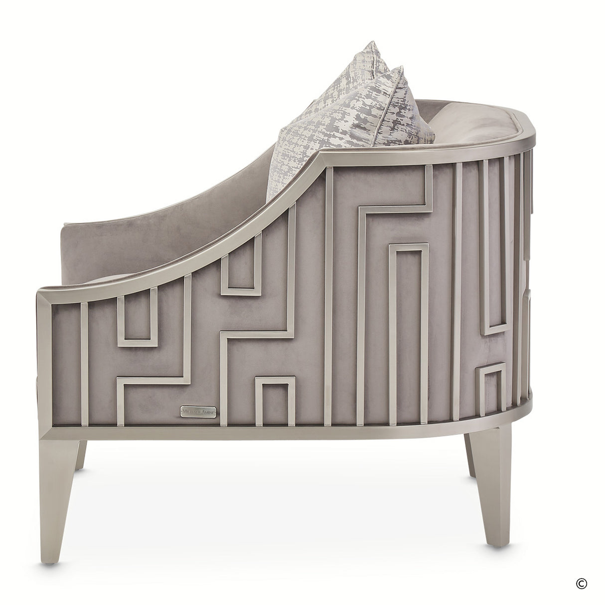 Roxbury Park Stainless Steel Accent Chair from Michael Amini - Luna Furniture