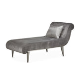 Roxbury Park Stainless Steel Chaise Gray Pearl from Michael Amini - Luna Furniture
