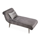Roxbury Park Stainless Steel Chaise Gray Pearl from Michael Amini - Luna Furniture