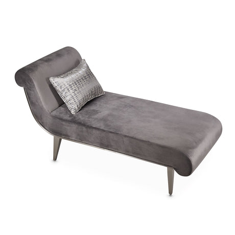 Roxbury Park Stainless Steel Chaise Gray Pearl from Michael Amini - Luna Furniture