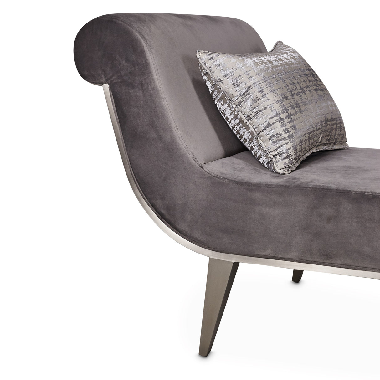 Roxbury Park Stainless Steel Chaise Gray Pearl from Michael Amini - Luna Furniture