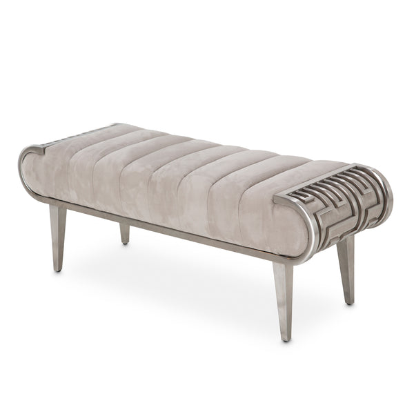 Roxbury Park Stainless Steel Channel-tufted Bench