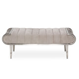 Roxbury Park Stainless Steel Channel-tufted Bench from Michael Amini - Luna Furniture
