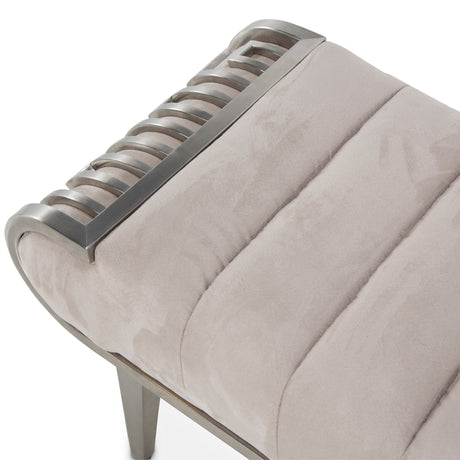 Roxbury Park Stainless Steel Channel-tufted Bench from Michael Amini - Luna Furniture