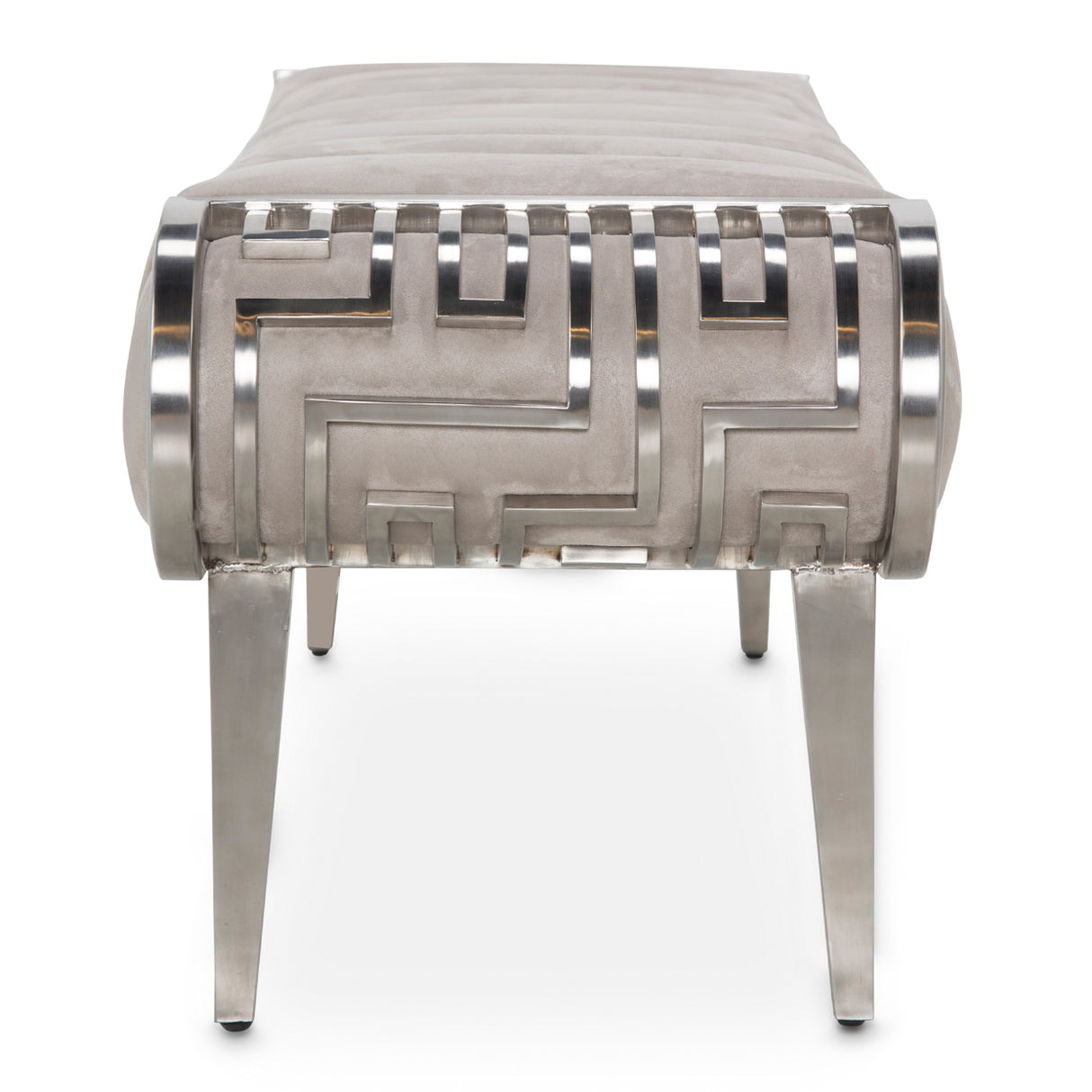 Roxbury Park Stainless Steel Channel-tufted Bench from Michael Amini - Luna Furniture