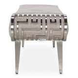 Roxbury Park Stainless Steel Channel-tufted Bench from Michael Amini - Luna Furniture